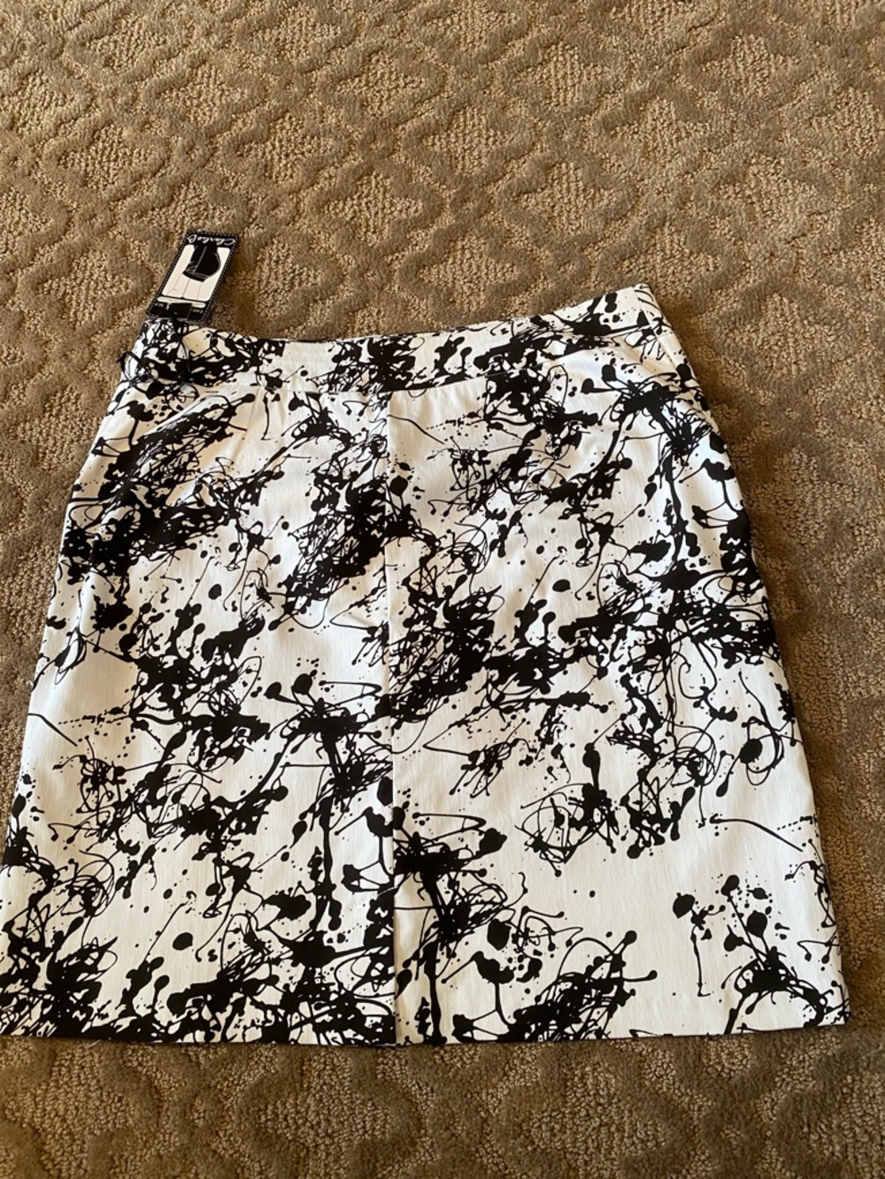 CHARLIE B Black & White Abstract Print Mini Skort - Picture 3 of 3